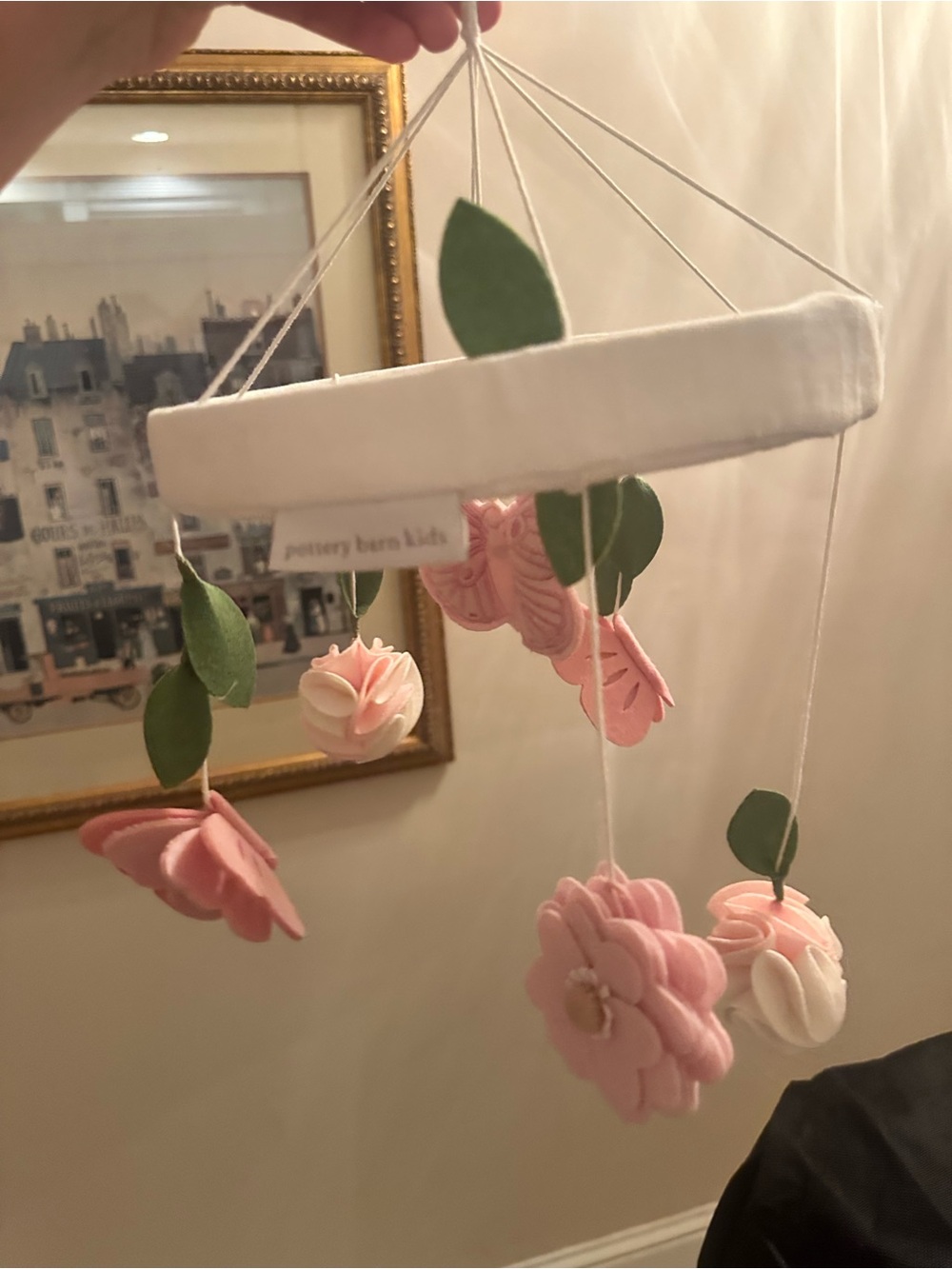 Pottery Barn Kids Pink and Green Felt Flower Mobile